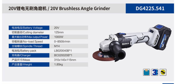 Cordless Angle Grinder with Battery and Charger